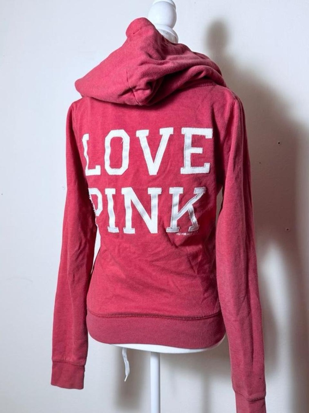 Victoria's Secret PINK Hooded Sweatshirt - Love PINK Graphic, Rose Pink
